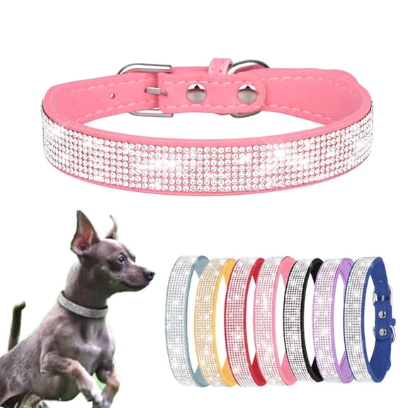 Small Dog Collar, Bling Rhinestone Diamond Fancy Crystal Glitter Pretty Jewel Pet Puppy Collars for XXS XS Small Medium Large Breed Girl Female Dogs Cats