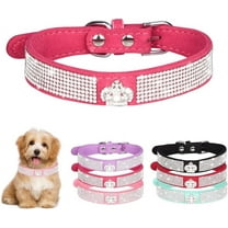 Small Dog Collar with Crown Rhinestone, Pretty Glitter Crystal Jewel Bling Sparkly Diamond Puppy Collars for XXS XS Small Medium Large Pet Girls Dogs Female Cats Kitten