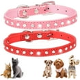 thumbnail image 1 of Small Dog Collar with Rhinestone, 2-Pack Bling Cat Collar Glitter Diamond Jewelry Crystal Girl Puppy Collar for XXS XS Small Medium Female Dogs & Kitten, 1 of 5