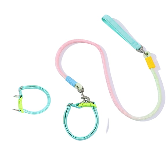 Small Dog Collar and Leash Set | Gradient Nylon Dog Collar and Leash for Everyday Walks and Training | Great Gift for Pet Owners