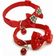 thumbnail image 1 of Small Dog Collar with Bell & Bow, 2-Pack Cat Bowtie Collar with Bells, Tiny Female Dog Collar for XXS Xs Small Pet Girl Dogs Kitten, 1 of 4