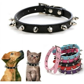 Small Dog Collars for Male Dogs,Studded Dog Collars,Spiked Kitten Cat Collars Spiky Stud Rivet Pu Leather Mushroom Pet Collars
