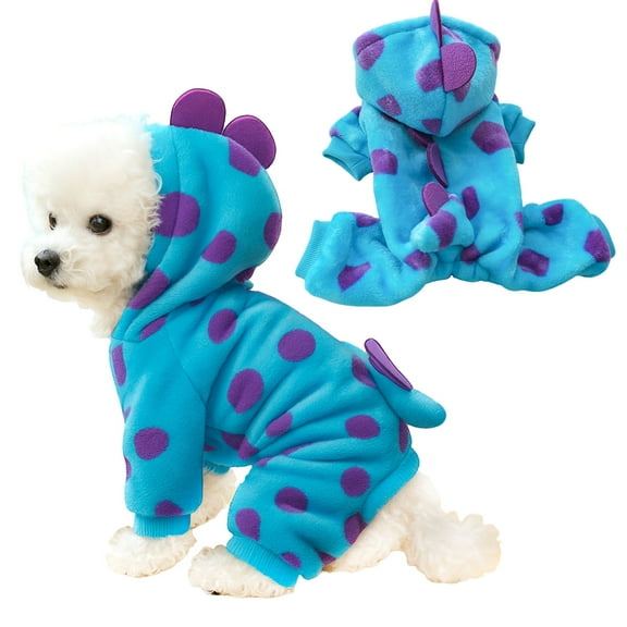 Small Dog Dinosaur Halloween Costume - Warm Fleece Hoodie with Thick Coat, Suitable for French Bulldog, Beagle, Labrador, Dachshund, Greyhound, Pitbull