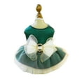 thumbnail image 1 of Small Dog Dress, Girl Puppy Lace Princess Skirt Tutu Dress with Bowknot,Chihuahua Yorkie Clothes Outfit for Birthday Wedding Party Green S, 1 of 6