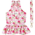 thumbnail image 1 of Small Dog Dress Harness and Leash Set Cute Princess Birthday Dog Dresses Soft Fruit Print Puppy Dresses Girl Dog Clothes for Small Dogs Cats - S, 1 of 7