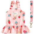thumbnail image 1 of Small Dog Dress Harness and Leash Set Cute Princess Birthday Dog Dresses Soft Fruit Print Puppy Dresses Girl Dog Clothes for Small Dogs Cats - XL, 1 of 6