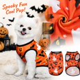 thumbnail image 1 of Small Dog Halloween, Dog Clothes for Small Dogs, Breathable Dog Halloween Shirt, Pumpkin Ghost Witch Bat Print Small Dog Shirt, Halloween Party Puppy Vest, S Size Orange, 1 Pack, 1 of 7