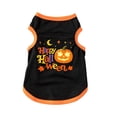 thumbnail image 1 of Small Dog Halloween, Dog Halloween Shirt Pumpkin Print Breathable Small Dog Shirt, Festive Halloween for Small Puppies, Black Orange Trim 1 Pack Pet Vest, 1 of 5