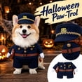 thumbnail image 1 of Small Dog Halloween Police Officer Pet Outfit Set with Hat for Halloween Party Photo Prop for Puppies and Small Pets, 1 of 6