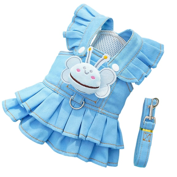 Small Dog Harness Dress with Leash Ensuring Comfortable and Durability for Active Pet Outdoor Walking Training Accessory