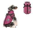 thumbnail image 1 of Small Dog Harness Jacket, Small Dog Coat Harness Winter Warm Fleece Lining Jacket, Waterproof Cotton Pet Costume for Puppy Small Dogs Purple 2XL, 1 of 5