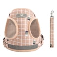 thumbnail image 1 of Small Dog Harness and Leash Set Reflective Mesh Dog Vest Harness Extra Small Pink Checkered Plaid Harness for Small Dogs Puppy Walking Harness and Leash Set for Small Puppies, 1 of 8