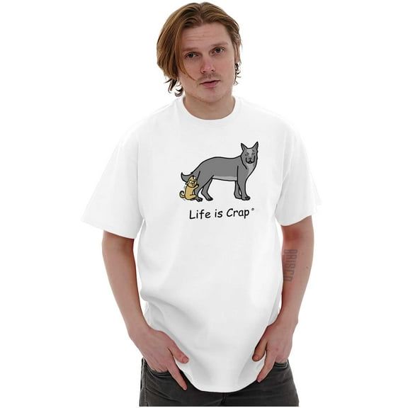 Small Dog Hump Big Funny Pet Owner Men's Graphic T Shirt Tees Brisco Brands M