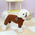 thumbnail image 1 of Small Dog Jumpsuit Rompers Winter Pet Clothes Pajamas Puppy Yorkshire Pomeranian Maltese Bichon Poodle Schnauzer Clothing Pants (brown,XL), 1 of 7