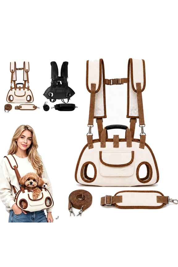 Small Dog Lift Harness & Backpack Carrier, Adjustable Breathable Pet Support Sling Bag for Senior Dogs Joint Injuries Outdoor Walking (Black A M)