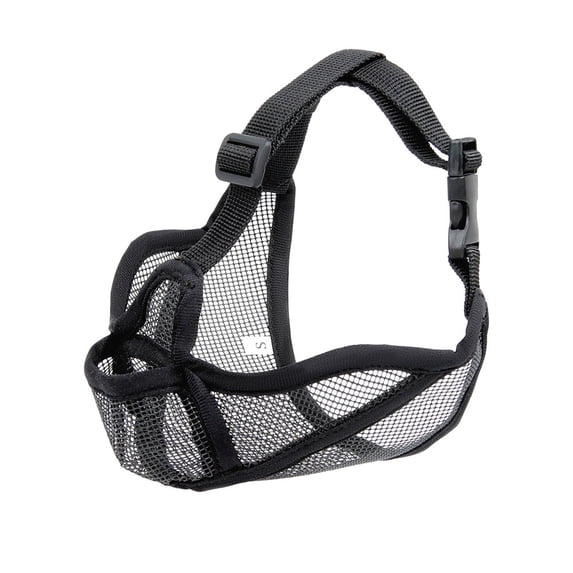 Small Dog Muzzle for Barking, Dog Muzzle for Small Dogs, Mesh Fabric, Quick Release Buckle, Adjustable Straps, Black, 1 Pc, Pet Walking Training