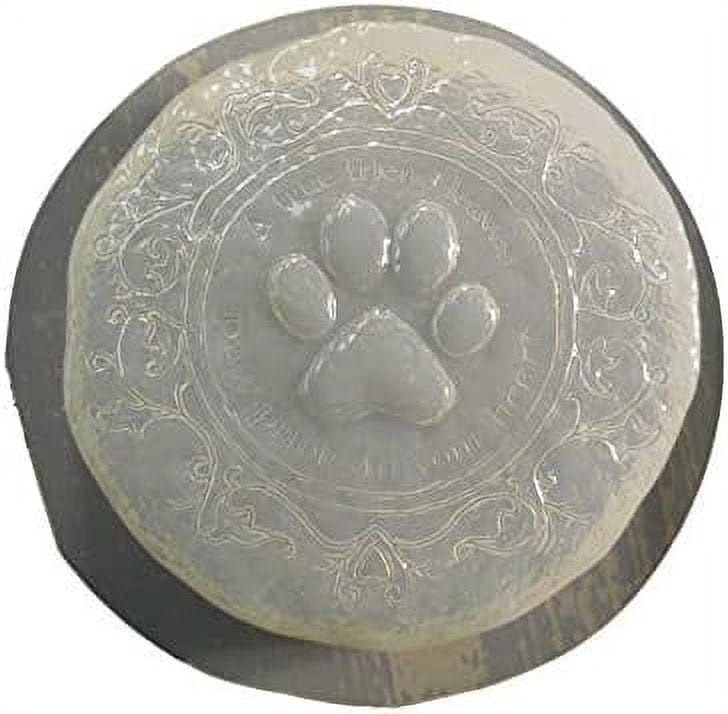 Small Dog Paw Print Memorial Plastic Craft Mold use with Concrete to