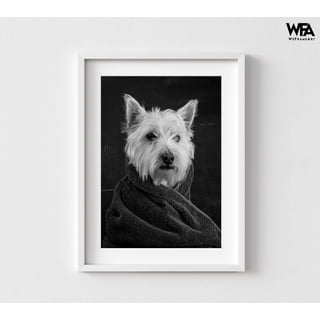 Small Dog Photography Print, Black and White Little Dog Art, Tiny Pet Portrait Print, Framed Canine Art, Framed Wall Art,Oversized Wall Art
