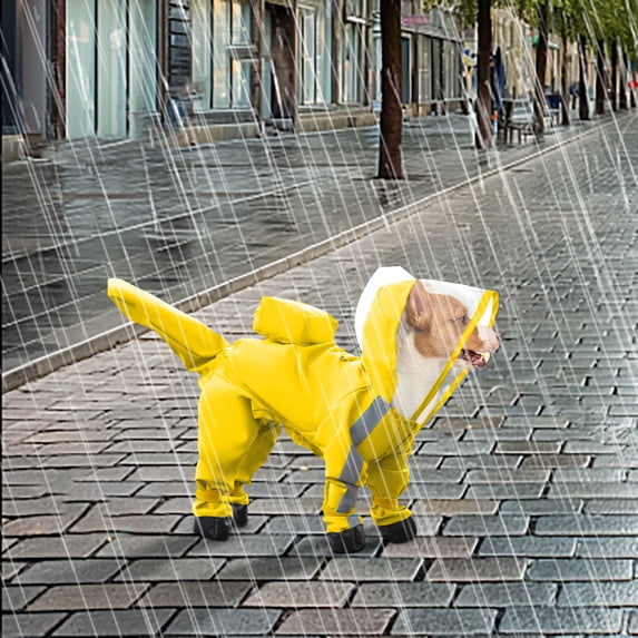 Small Dog Raincoat Hooded With D Ring Full Coverage Dog Rain Jacket Slicker Poncho Dog Rain Jacket With Reflective Strip Pet Clothes Birthday Gift For Pet Dog Cat XL