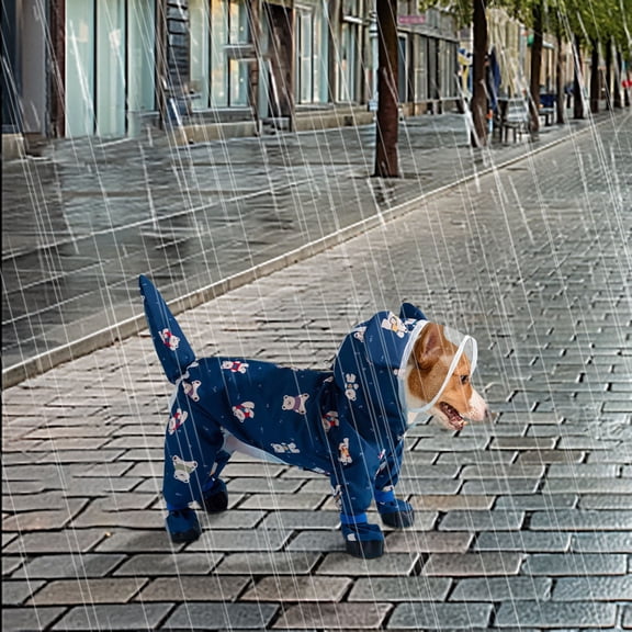 Small Dog Raincoat Hooded With D Ring Full Coverage Dog Rain Jacket Slicker Poncho Dog Rain Jacket With Reflective Strip Rainboot Pet Clothes Birthday Gift For Pet Dog Cat XS