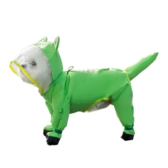 Small Dog Raincoat & Rain Shoes Set,Full-Coverage Reflective Dog Jacket with D-ring,Dog Raincoat with Rain Boots Set for Puppy Small Dogs Frog L