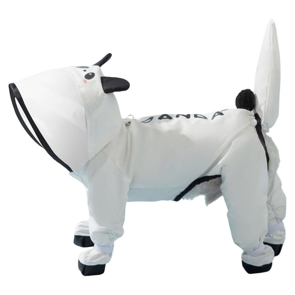 Small Dog Raincoat, Tail Protect Feet Cover Waterproof Dog Rain Jacket Rain Coat for Puppy Small Dogs(Panda,XL)