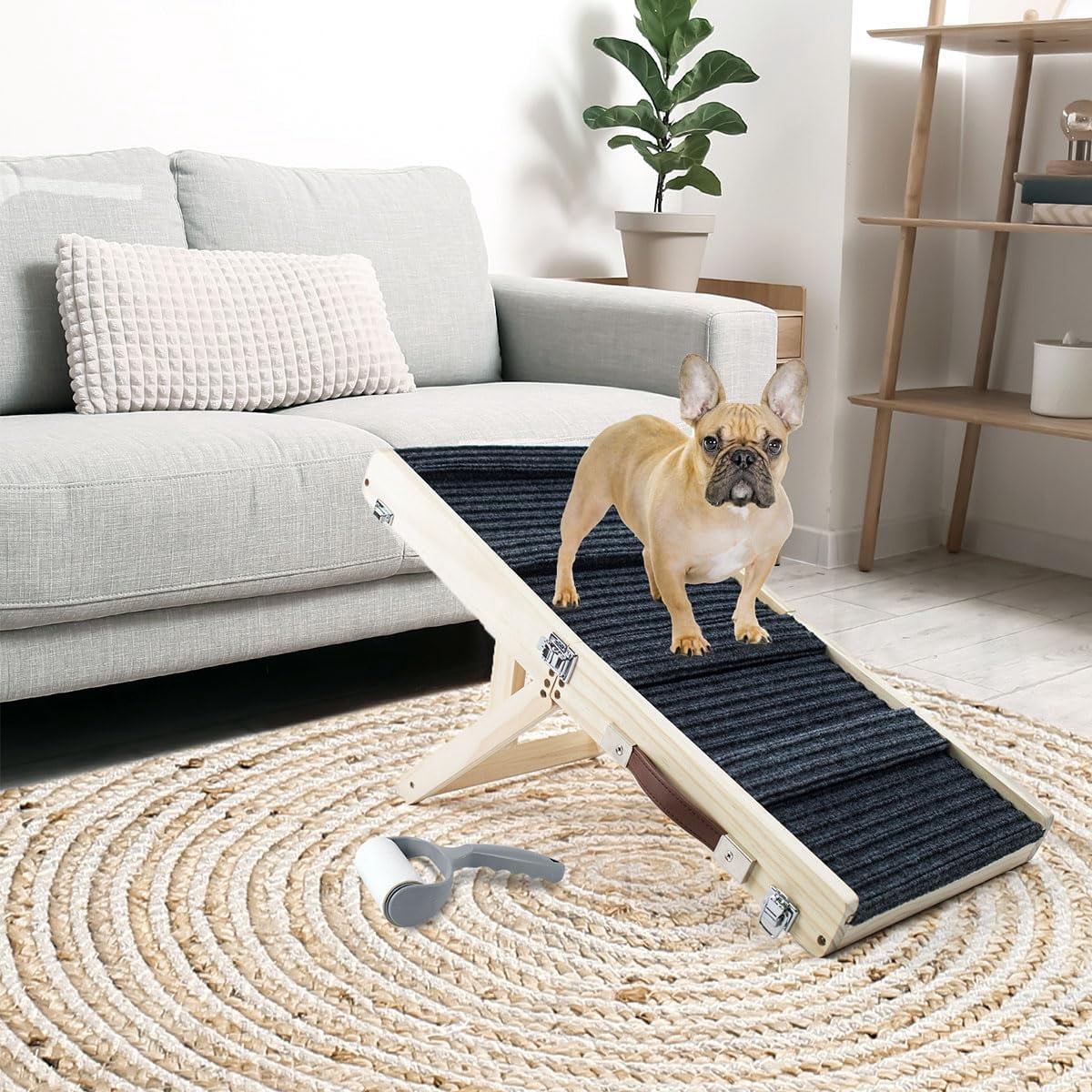 Mini Puppy Ramp Small Dog Ramp, Adjustable Portable Folding Wooden Pet Ramp, 26