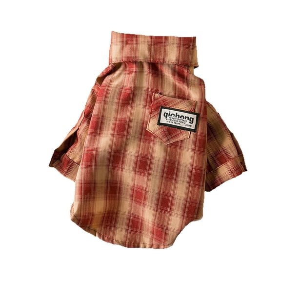 Small Dog Shirts for Small Dogs Dog Summer Clothes Cotton Flannel Fabric Small Puppy Clothes Pet Clothes for Small Dogs Plaid Pattern Casual Spring and Summer Wear 1 Pack