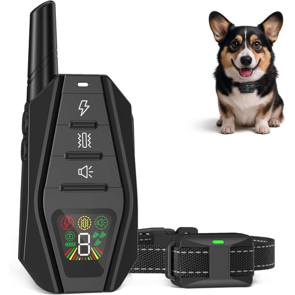 Small Dog Shock Collar for Dogs 5-15lbs, 3300Ft Remote Range, 3 Modes (Beep/Vibe/Shock), Waterproof Rechargeable Bark Collar - Black