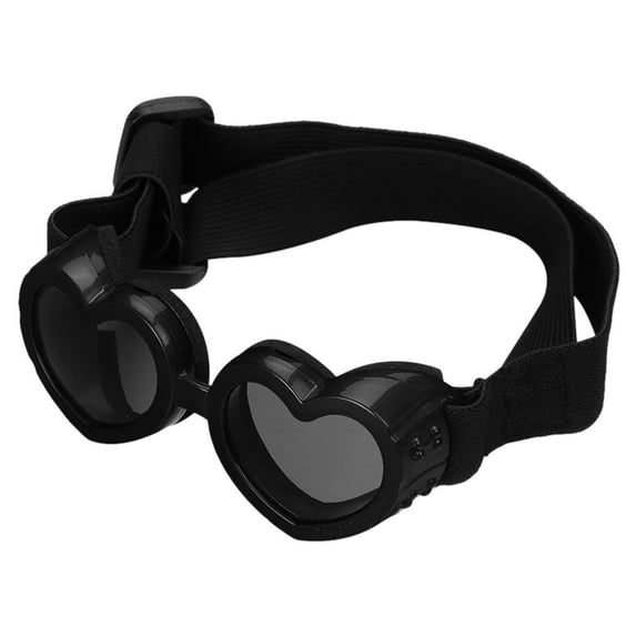 Small Dog Sunglasses Goggles Eye Wear Adjustable Strap Doggy Heart Shape Fog Sunglasses for Pet Dogs Windproof Glasses