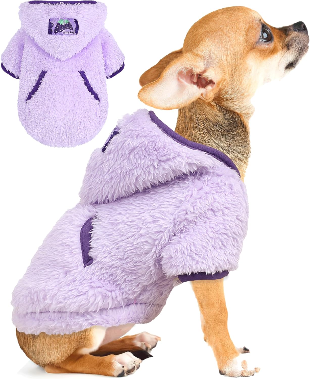 Small Dog Sweater Fleece Dog Hoodie Small Dogs Girl Boy Winter Warm