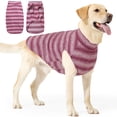 thumbnail image 1 of Small Dog Sweater, Stripes Warm Pullover for Winter Spring Fall, Soft Lightweight Dog Sweatshirt Indoor Outdoor Clothes for Small Medium Dogs Girl Pink XL, 1 of 7