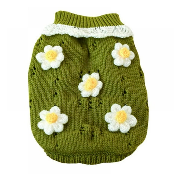 Small Dog Sweater Warm Pet Sweater Cute Knitted Flowers Blossoming Dog Sweaters For Small Dogs Girls Boys, Cat Sweater Dog Sweatshirt Clothes Coat Apparel For Small Dog Puppy Kitten Cat