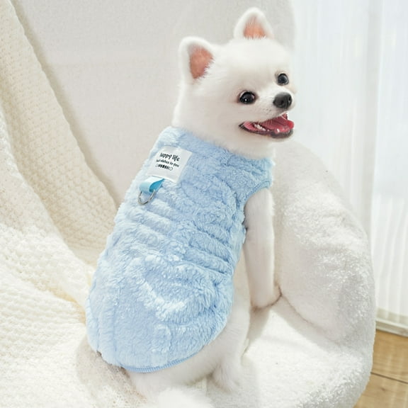 Small Dog Sweaters with Leash D-Ring Fleece Warm Puppy Sweater Fall Winter Pet Coat Dog Clothes for Small Medium Dogs,Cats