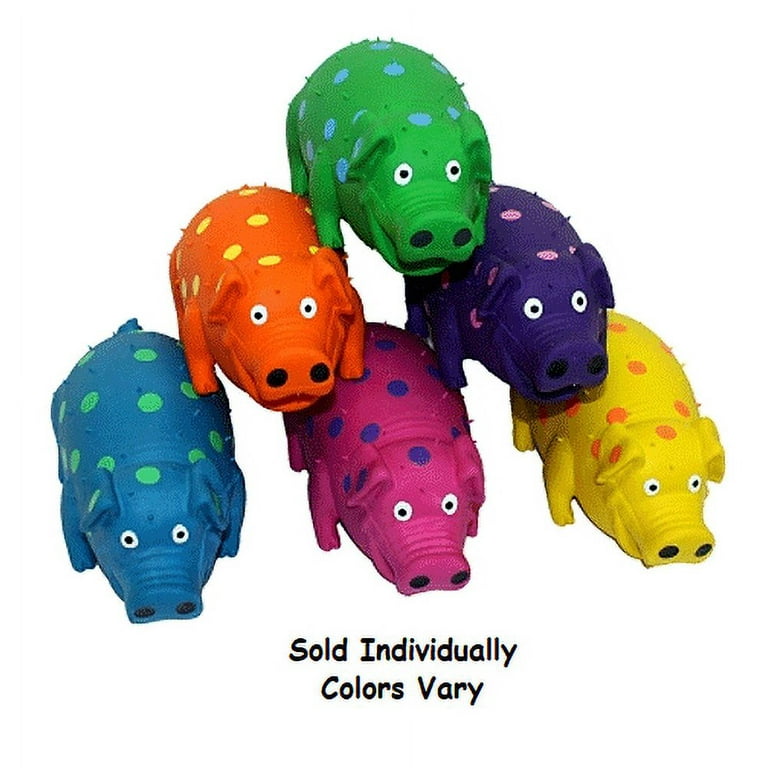 Dog Toy, Polka Dot Pig, Latex, Assorted Colors, 4-In. Dog Toy, Polka Dot Pig, Latex, Assorted Colors, 4-In.