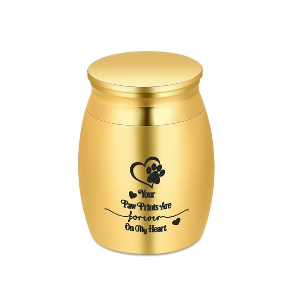 Small Dog Urn for Ashes 1.57 Inches Mini Cremation Urn for Pet Ashes Tiny Pet Paw Keepsake Urn Mini Urn for Cat Ashes Holder-Your Paw Prints are Forever On My Heart