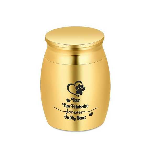 Small Dog Urn for Ashes 1.57 Inches Mini Cremation Urn for Pet Ashes Tiny Pet Paw Keepsake Urn Mini Urn for Cat Ashes Holder-Your Paw Prints are Forever On My Heart