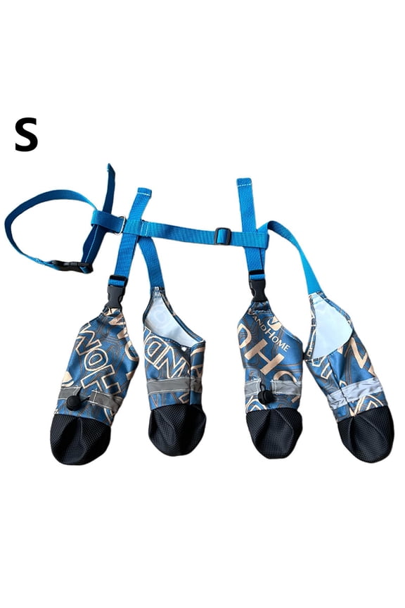 Small Dog Winter Boots Blue, Waterproof Paw Guards 1 Pack Size S, Non Slip Snow Shoes, Pug Poodle Outdoor Gear, Durable Oxford Sole, Rain Hiking Booties, Hot Pavement Protection, Secure Fit