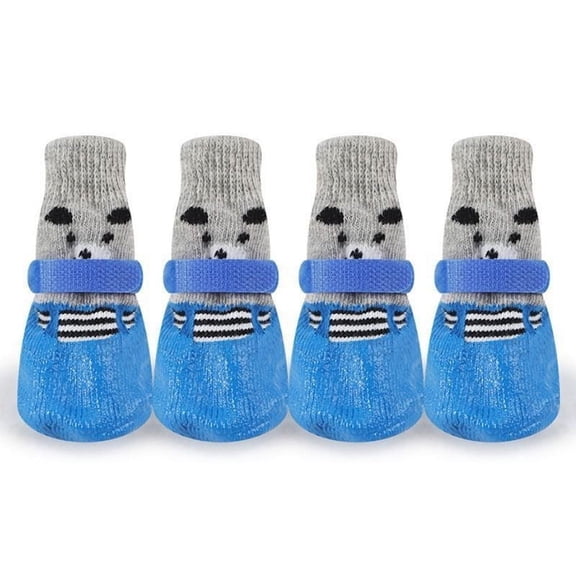 Small Dog Winter Protective Shoe Socks, Adjustable Non‑Slip Paw Boot Washable Weatherproof Foot Cover For Snow Rain Slippery Floor for Chihuahua Pomeranian Pet Care Keepers