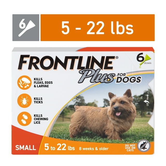Small Dogs Upto 5 to 22 lbs. 6 Treatments Front line Plus Flea and Tick