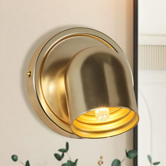 Small Dome LED Wall Sconce Brass, Swedish Design, Modern Functional Indoor Wall Light, Brass Wall Mounted Light Construction