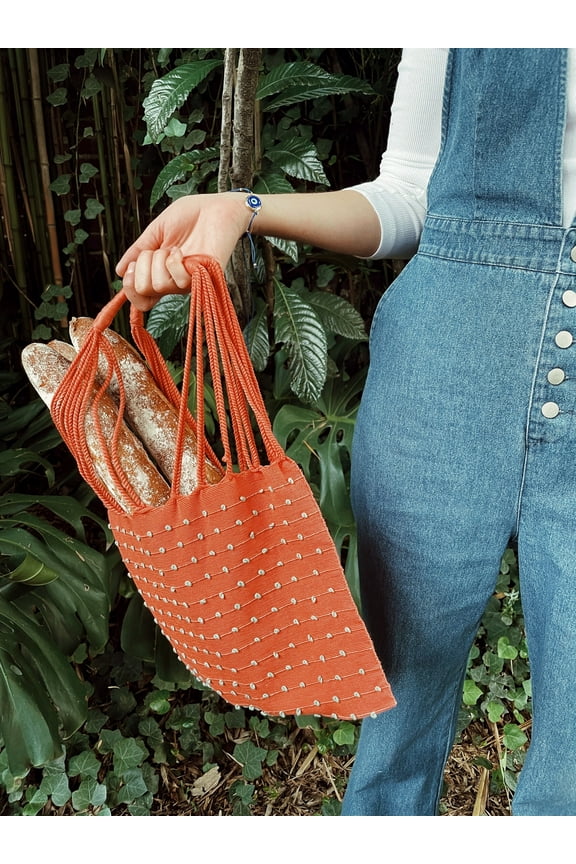 Small Dots Mexican Market Cotton Bag | canvas tote | boho chic beach bag | market tote | colors grocery bag | eco bag |beach bag|hammock bag