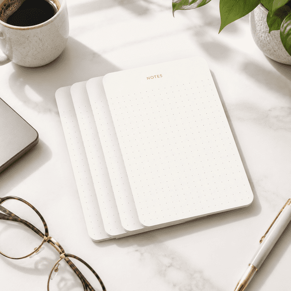 Small Dotted Notepads For Work Foil 6.3 X 3.9 In 5 Pack 375 Sheets