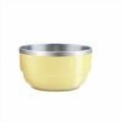 Small Double Layer Insulated Stainless Steel Bowl, 4.7 x 4.7 x 2.8 Inch Portable Fruit Basin, Stackable Nestable Tableware for Campus and Home Use