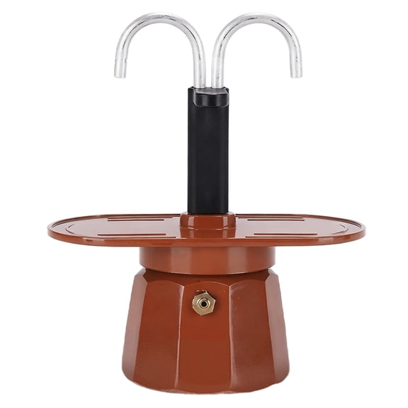 Small Double Tube Aluminum Mocha Pots for 2 Cups Stovetop Espresso Maker Share Freshing Coffee Quick Brew Home Travel