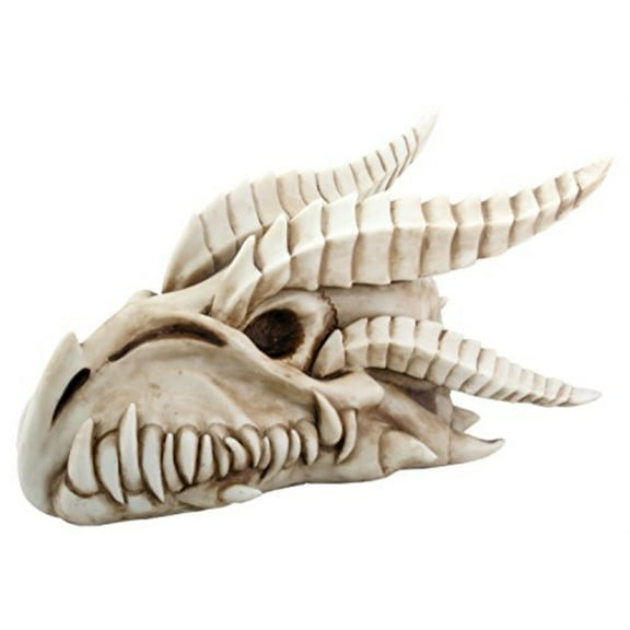 Small Dragon Skull with Horns Figurine Statuette Fairy Tale Fantasy Mythical New