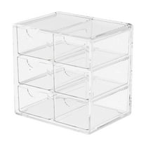 Small Drawer Organizer for Desk,Desktop Drawer Organizer with 6 Clear Drawers, Plastic Desktop Storage Drawers,Desktop Handheld Account Transparent Drawer Storage Box Student Desk Organizing Box