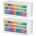 thumbnail image 1 of Small Drawer Organizer Storage, 2-Pack, 10-Drawer Craft Cabinet for Screws Hardware Art Supplies Small Parts Nuts Bolts Nails Tool Container, Drink Packet Water Flavor Packet Organizer, White, 1 of 7
