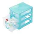 thumbnail image 1 of Small Drawers Organizer Storage, 6X4X5 In, Clear Plastic Drawer Organizer, Sky Blue Outer Frame, Desk Side Sorting, M Dimension, 1 Pc, 1 of 8