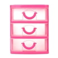 thumbnail image 1 of Small Drawers Organizer Storage, Plastic Storage Bins, Clear Stackable, 8X5 In, Desktop Holding, Pink Finish, 1 Pc, 1 of 8